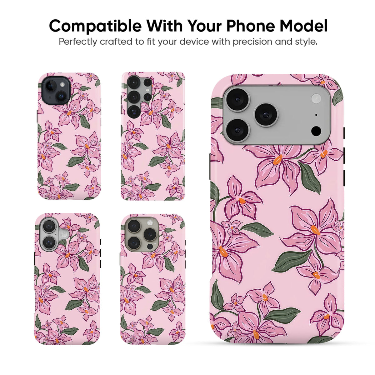 Pink Lily Floral Tough Case - cheekycase