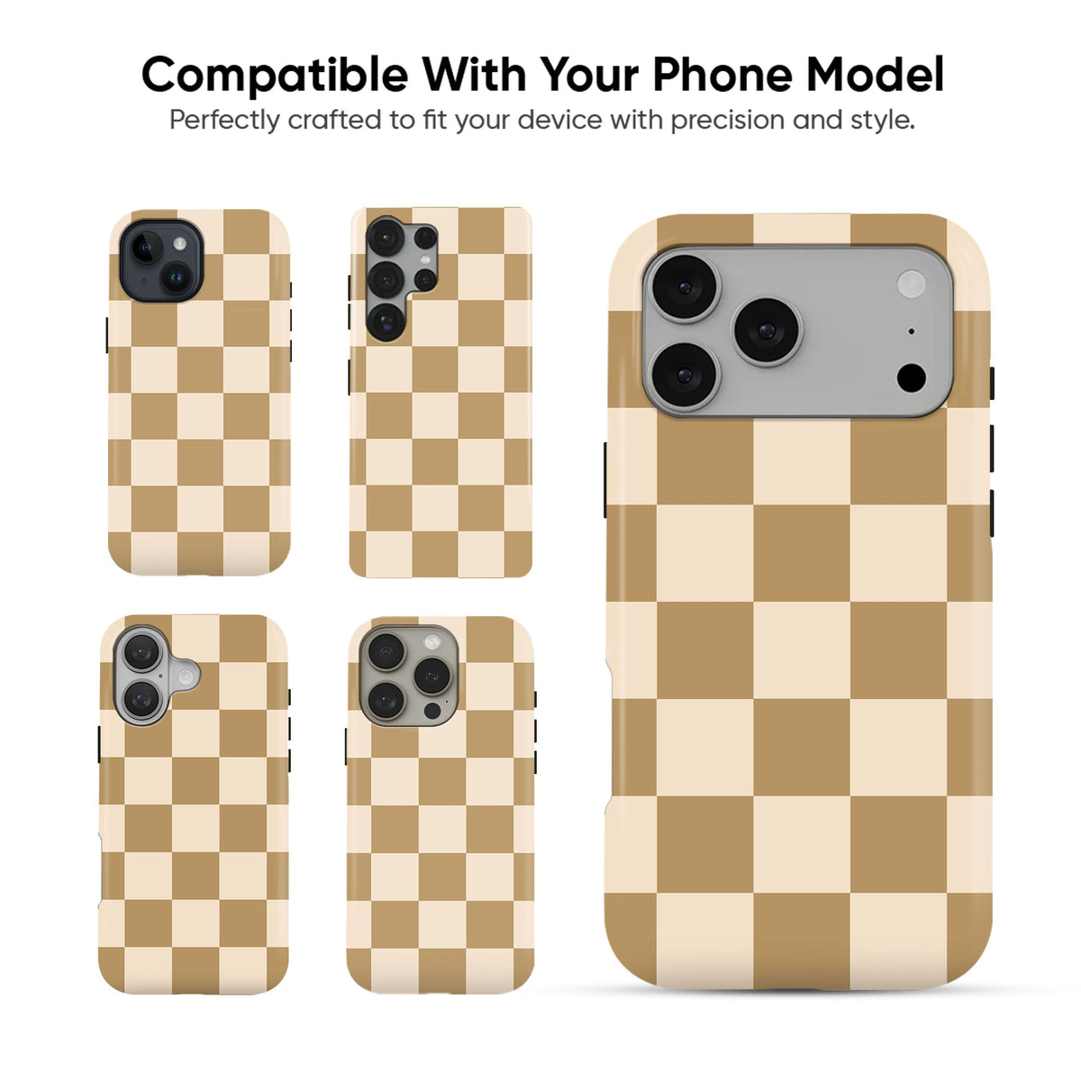 Tan Checkerboard - cheekycase