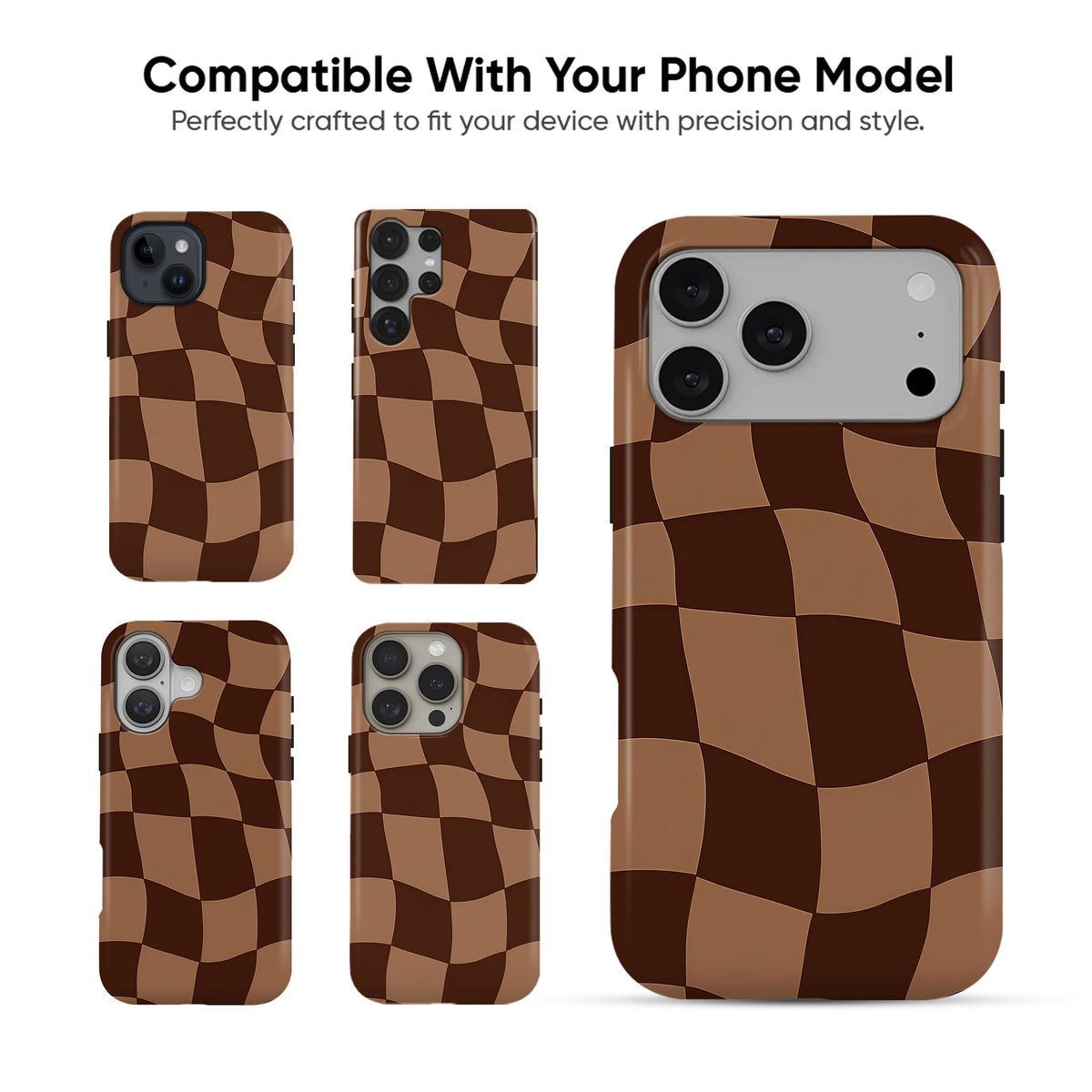 Wavy Brown Checks - cheekycase