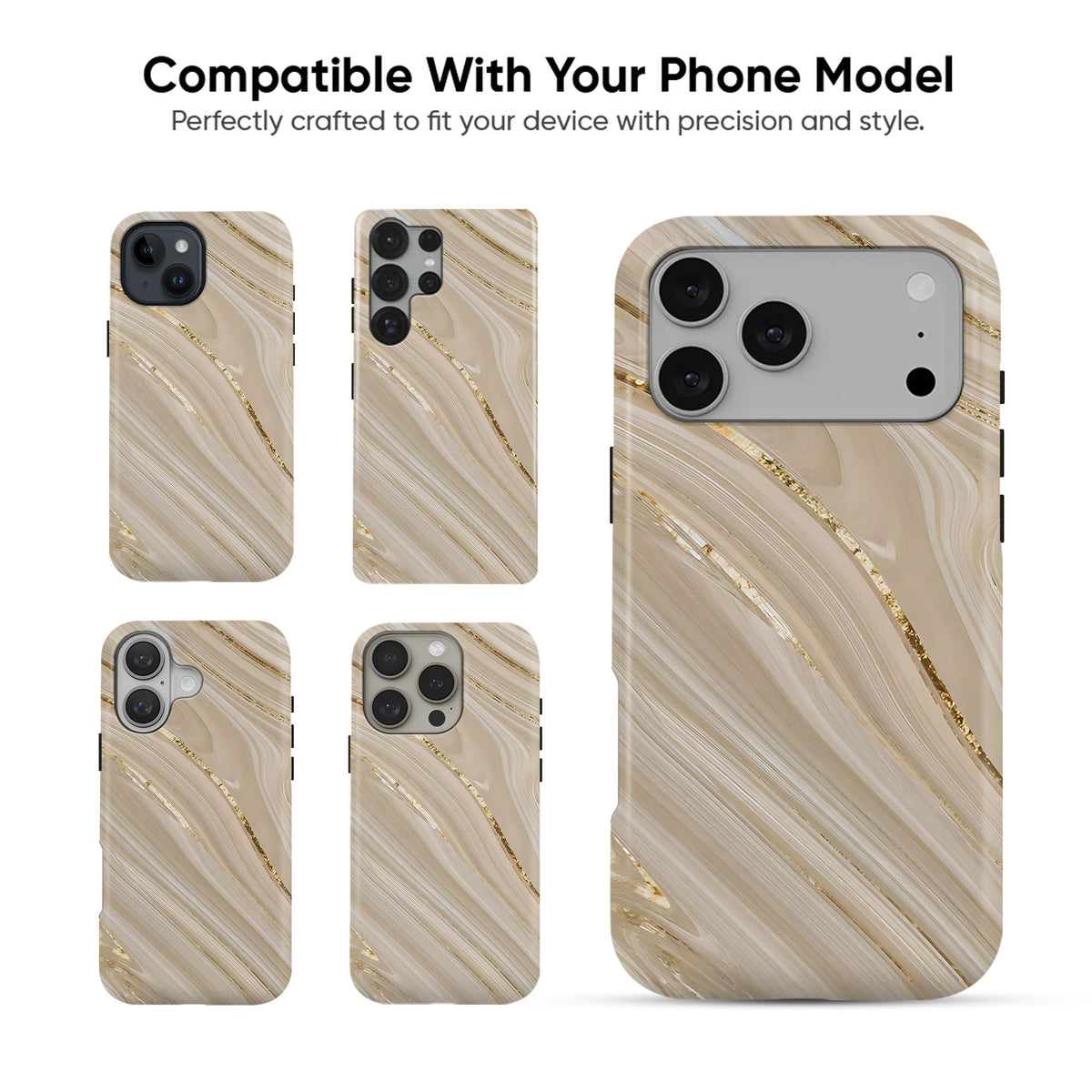 Beige Veins Tough Case - cheekycase