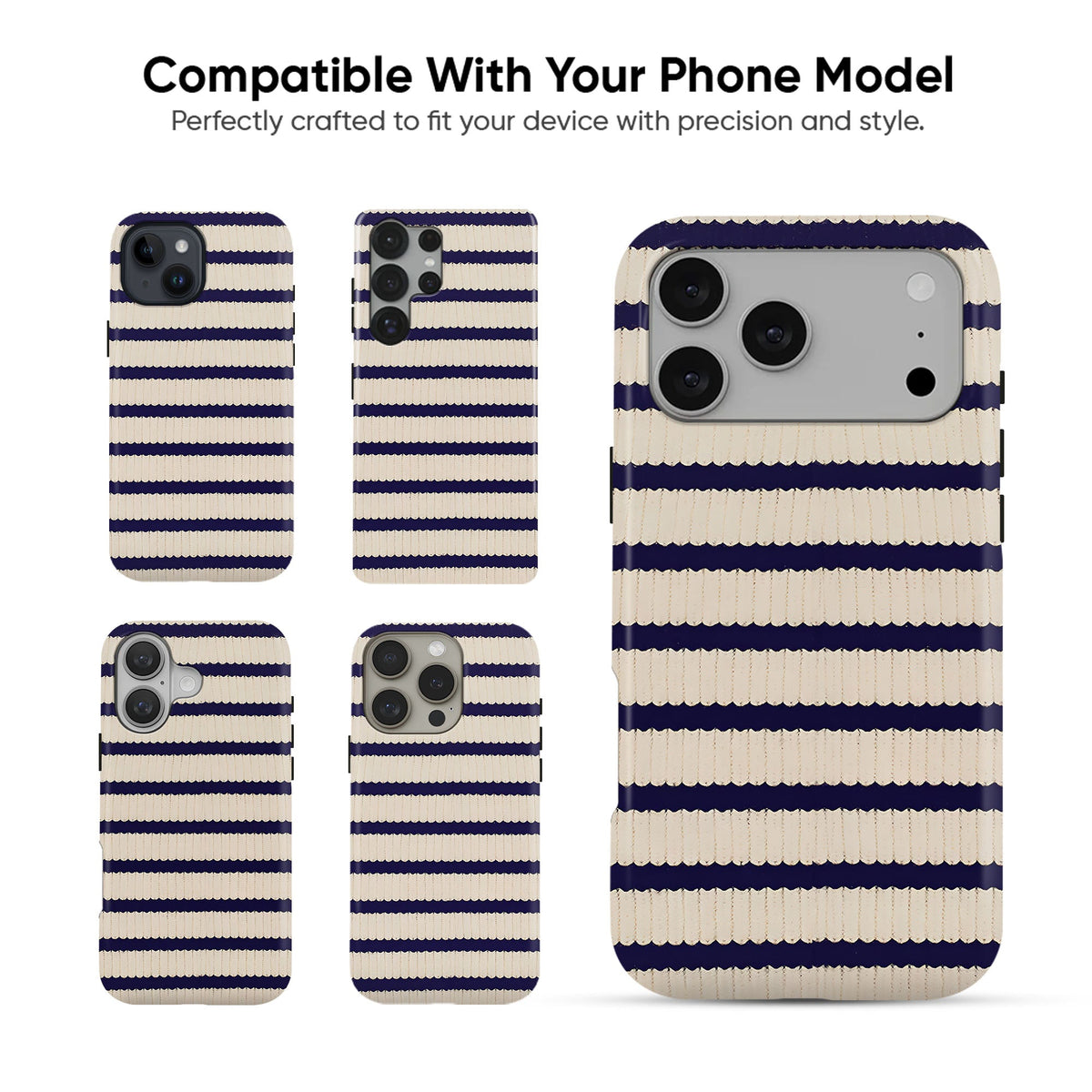 Navy Stripe Calm Tough Case - cheekycase