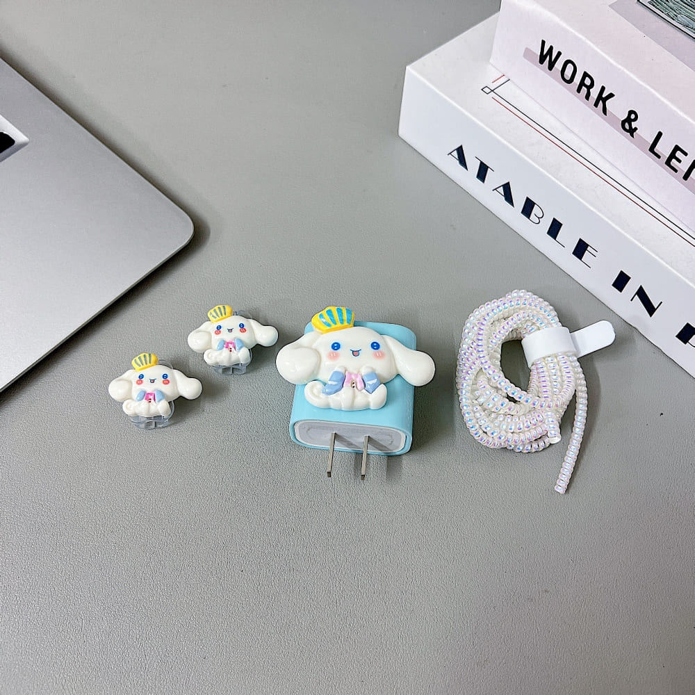 3D Cute Cloud Puppy Cartoon Doll Charger Case