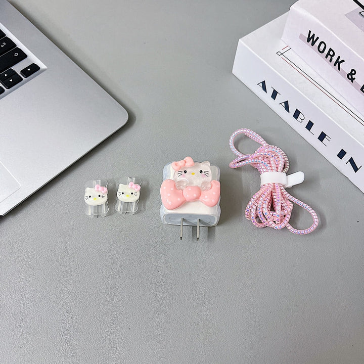 3D Cute Hello Bow Cartoon Doll Charger Case