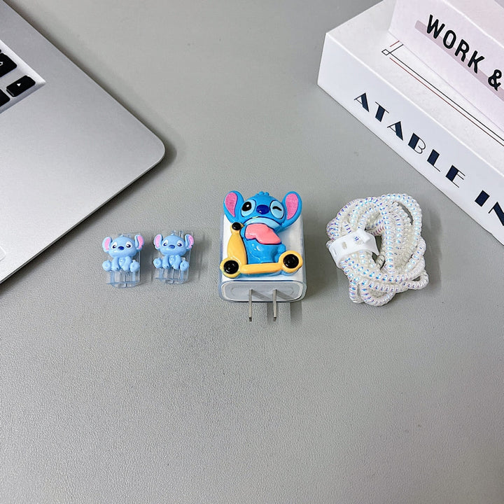 3D Cute Stitch Adventure Cartoon Doll Charger Case