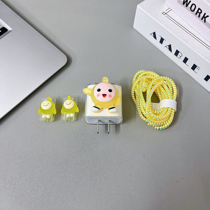 3D Cute Smiley Pop Cartoon Doll Charger Case