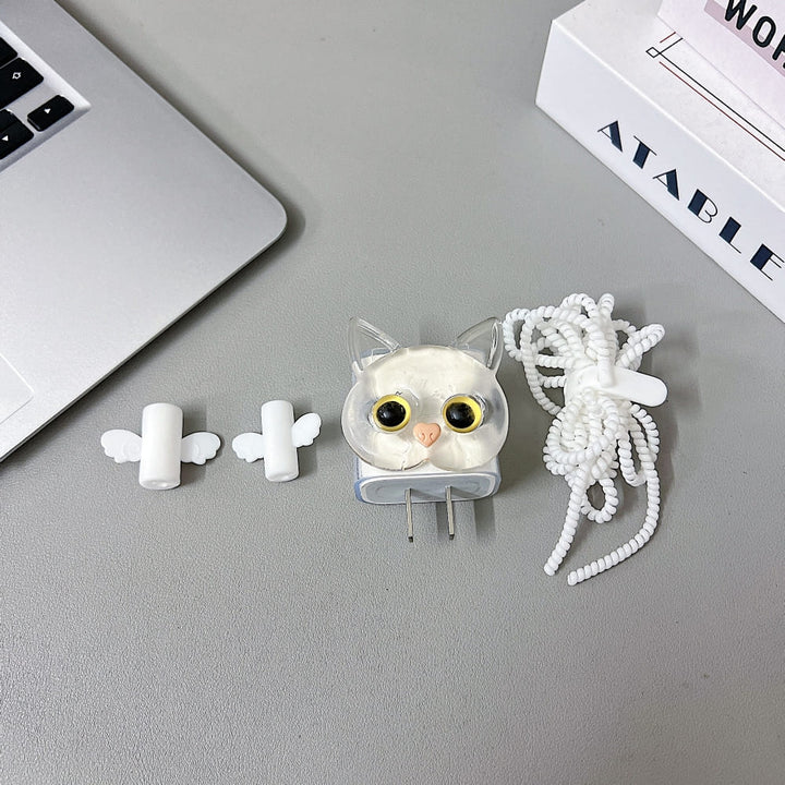 3D Cute Crystal Kitty Cartoon Doll Charger Case