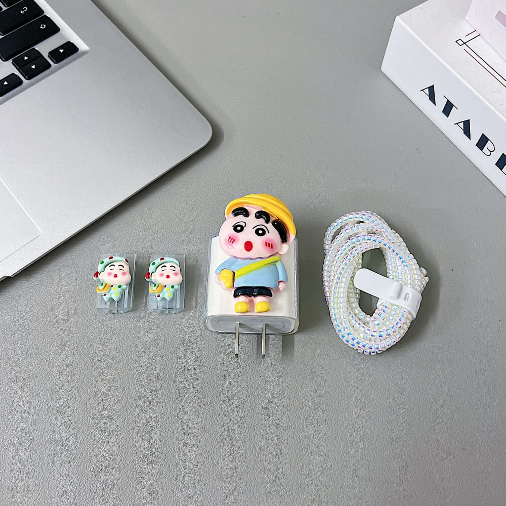 3D Cute Shin Chan Buddy Cartoon Doll Charger Case