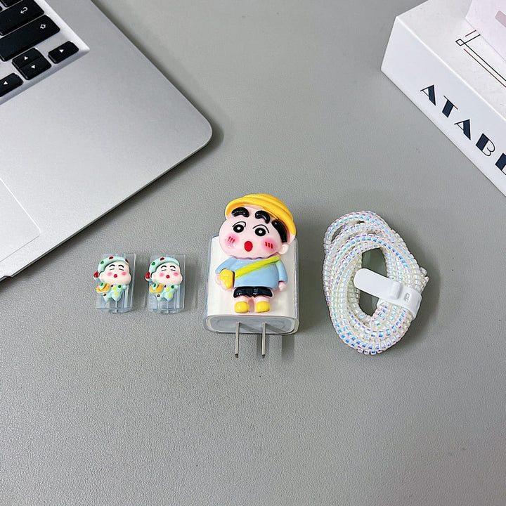 3D Cute Shin Chan Buddy Cartoon Doll Charger Case