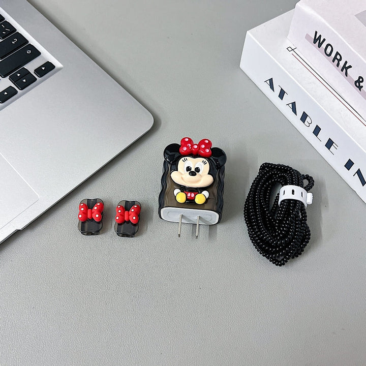 3D Cute Minnie Bow Buddy Cartoon Doll Charger Case