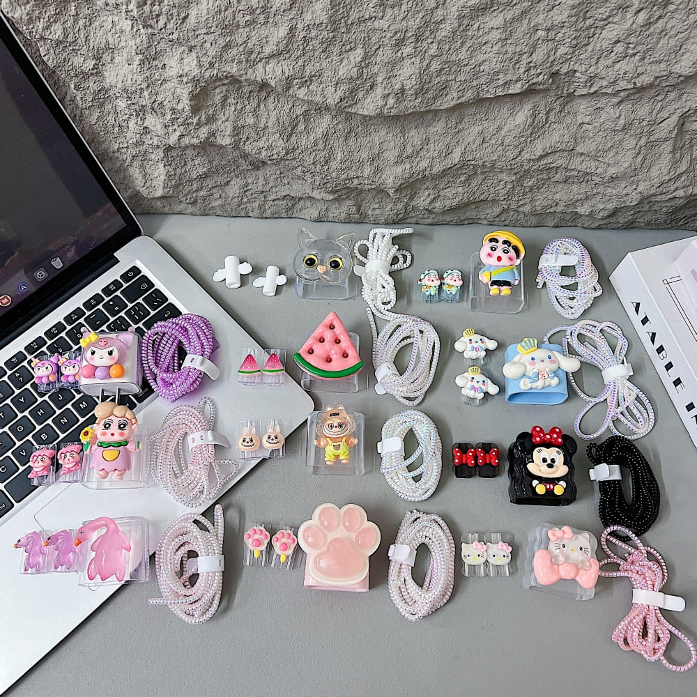 3D Cute Blush Bow Cartoon Doll Charger Case