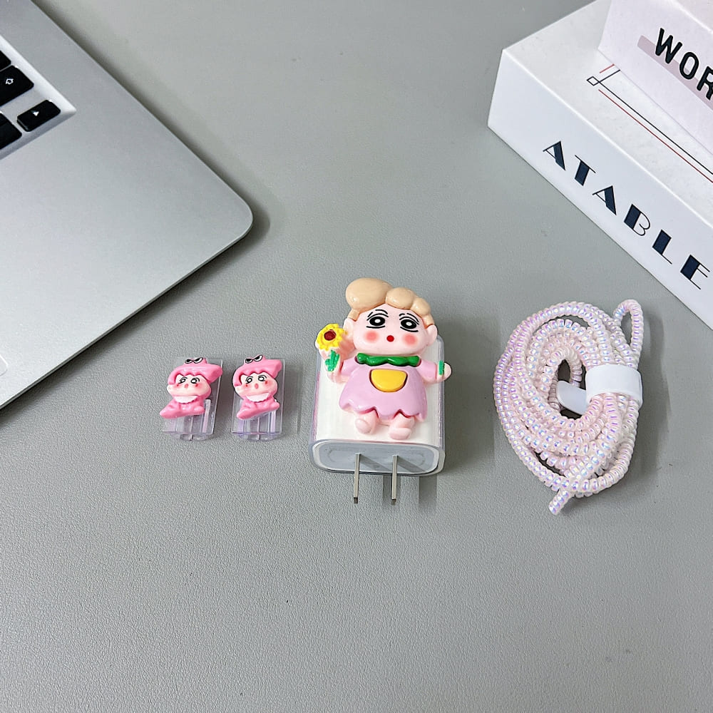 3D Cute Sunny Girl Cartoon Doll Charger Case