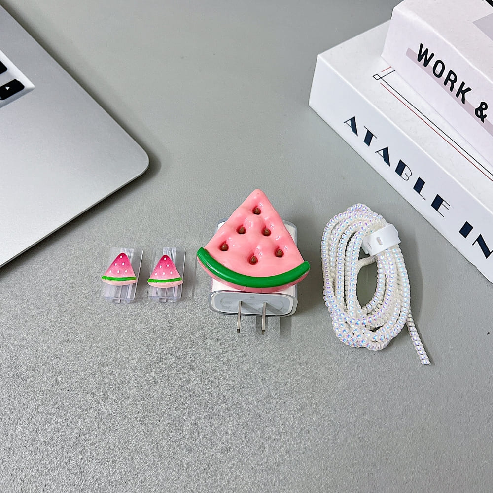 3D Cute Watermelon Slice Cartoon Doll Charger Case