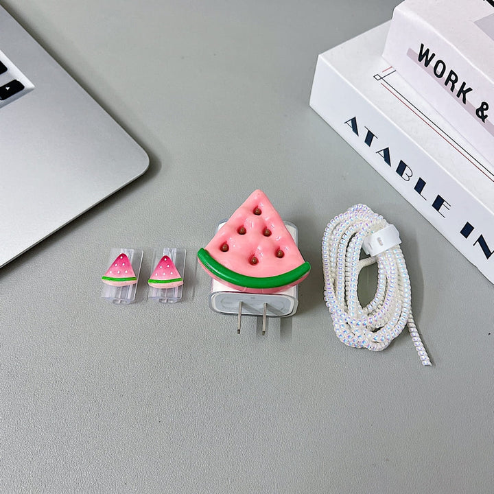 3D Cute Watermelon Slice Cartoon Doll Charger Case