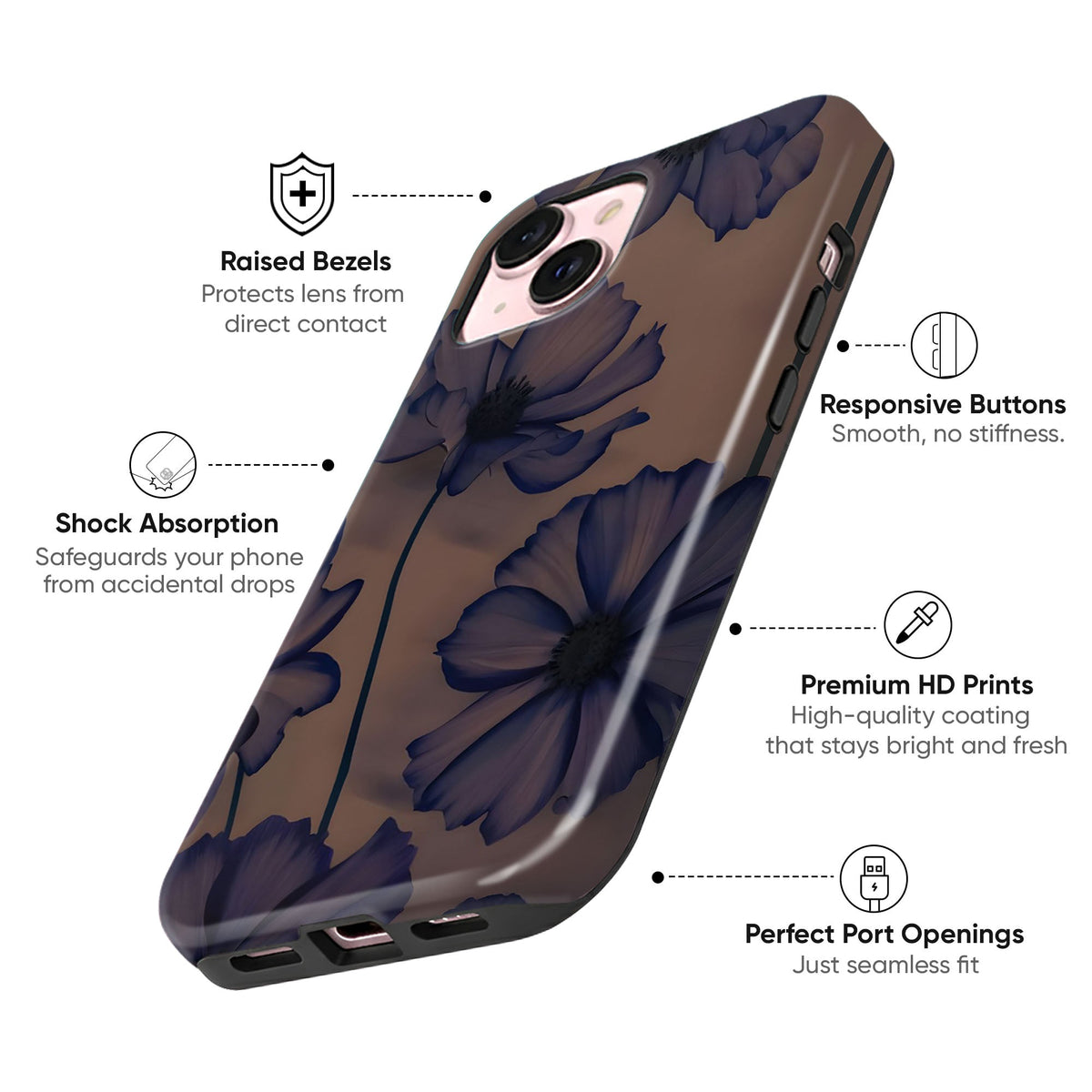 Blue Petal Haze Tough Case - cheekycase