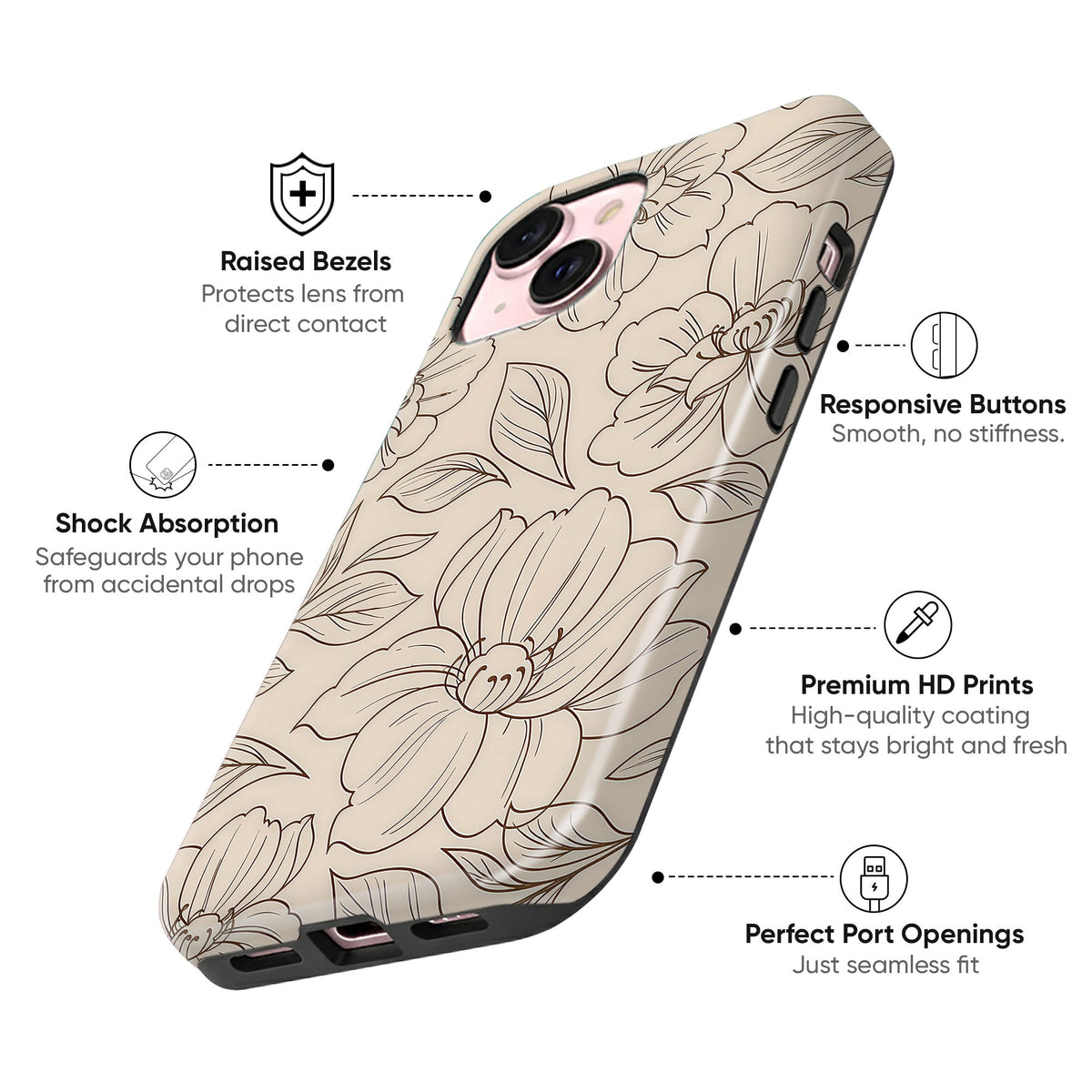 Peony Cashmere Tough Case - cheekycase