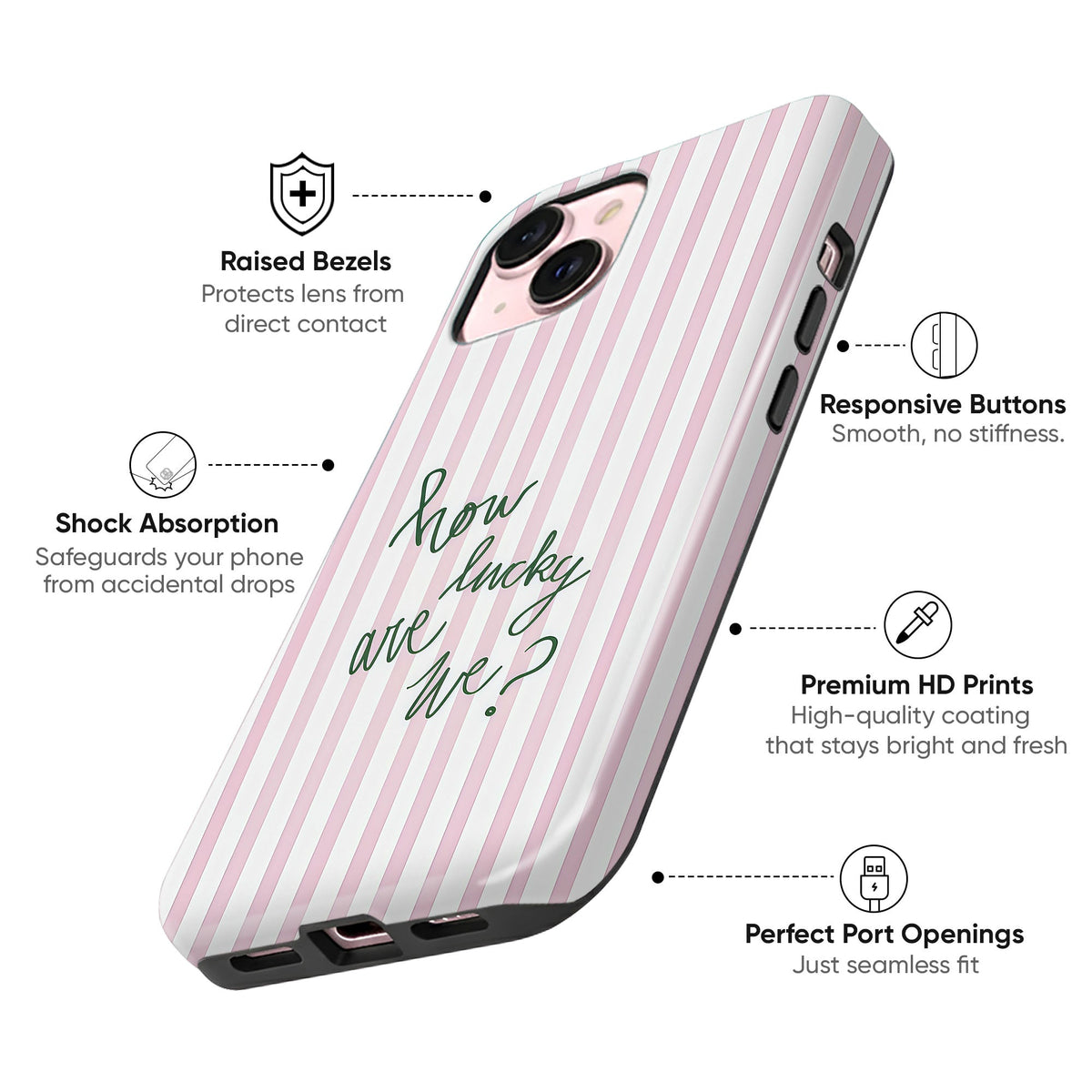 Pink Quote Stripes - cheekycase