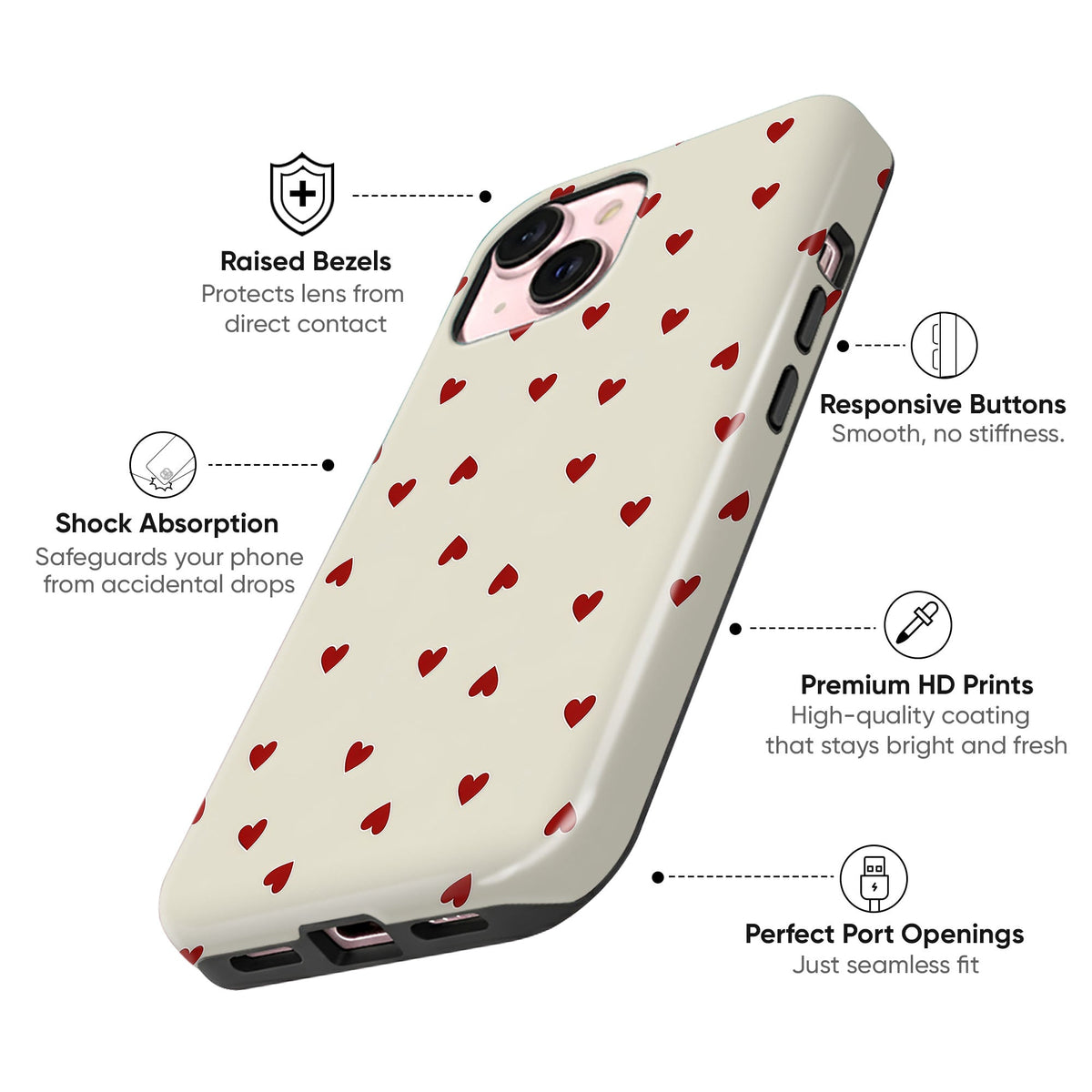 Mini Red Hearts - cheekycase