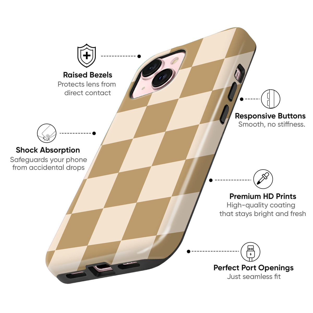 Tan Checkerboard - cheekycase