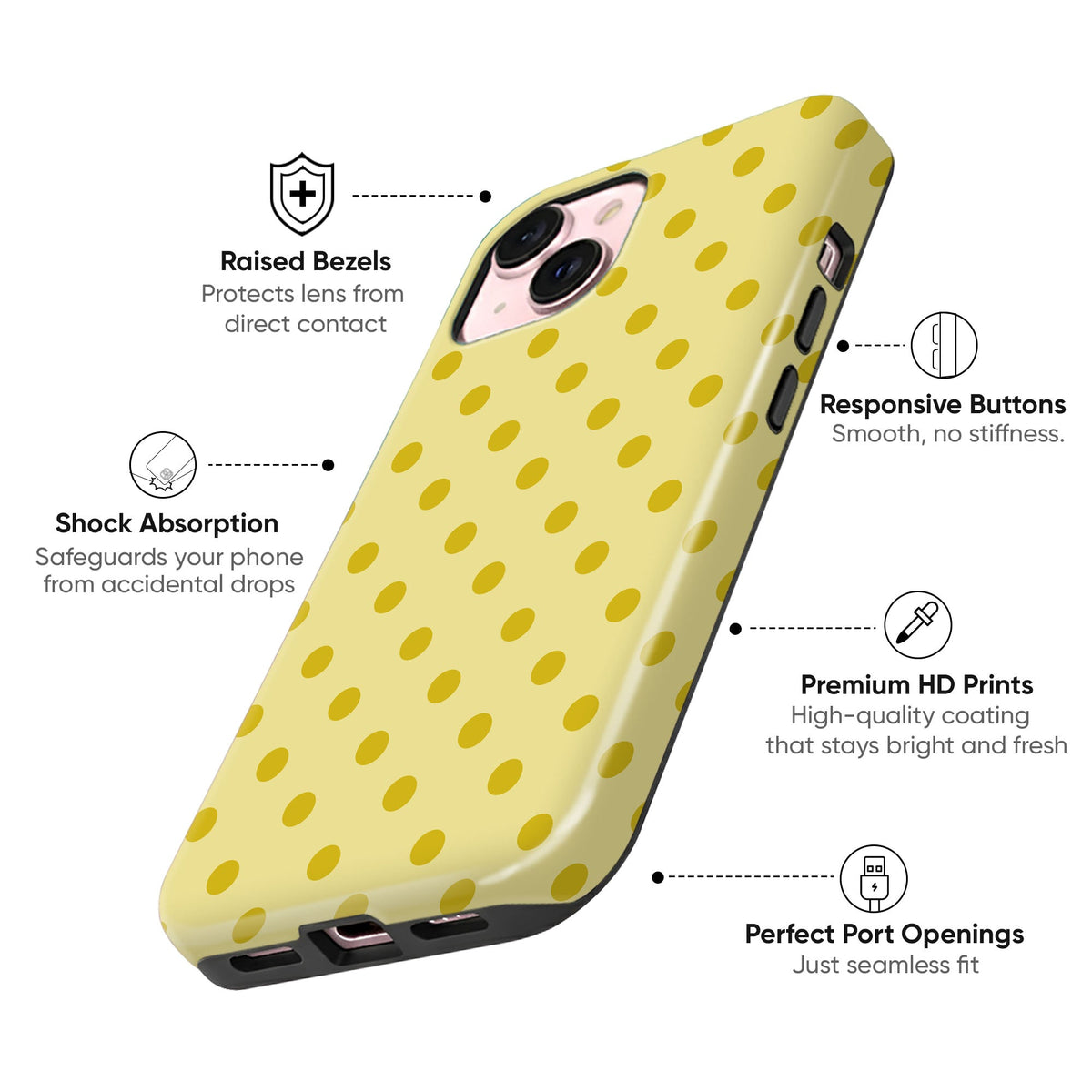 Yellow Micro Dots - cheekycase