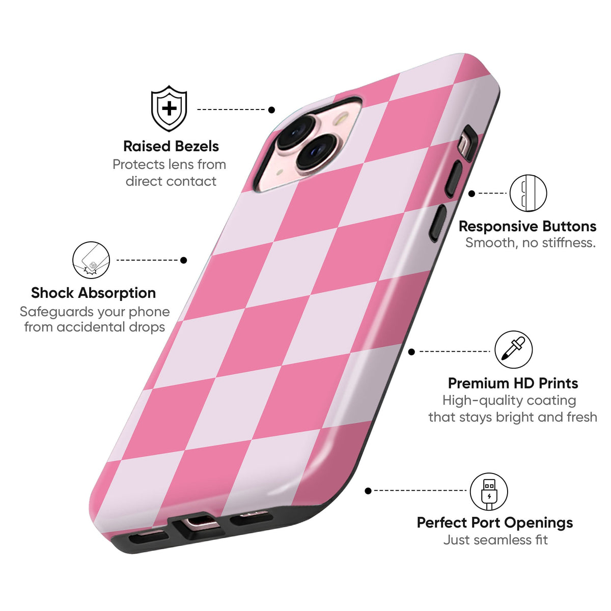 Pink Checkerboard - cheekycase