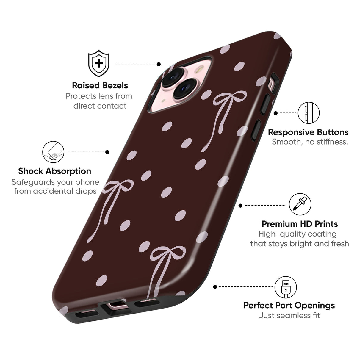 Brown Bow & Dots - cheekycase