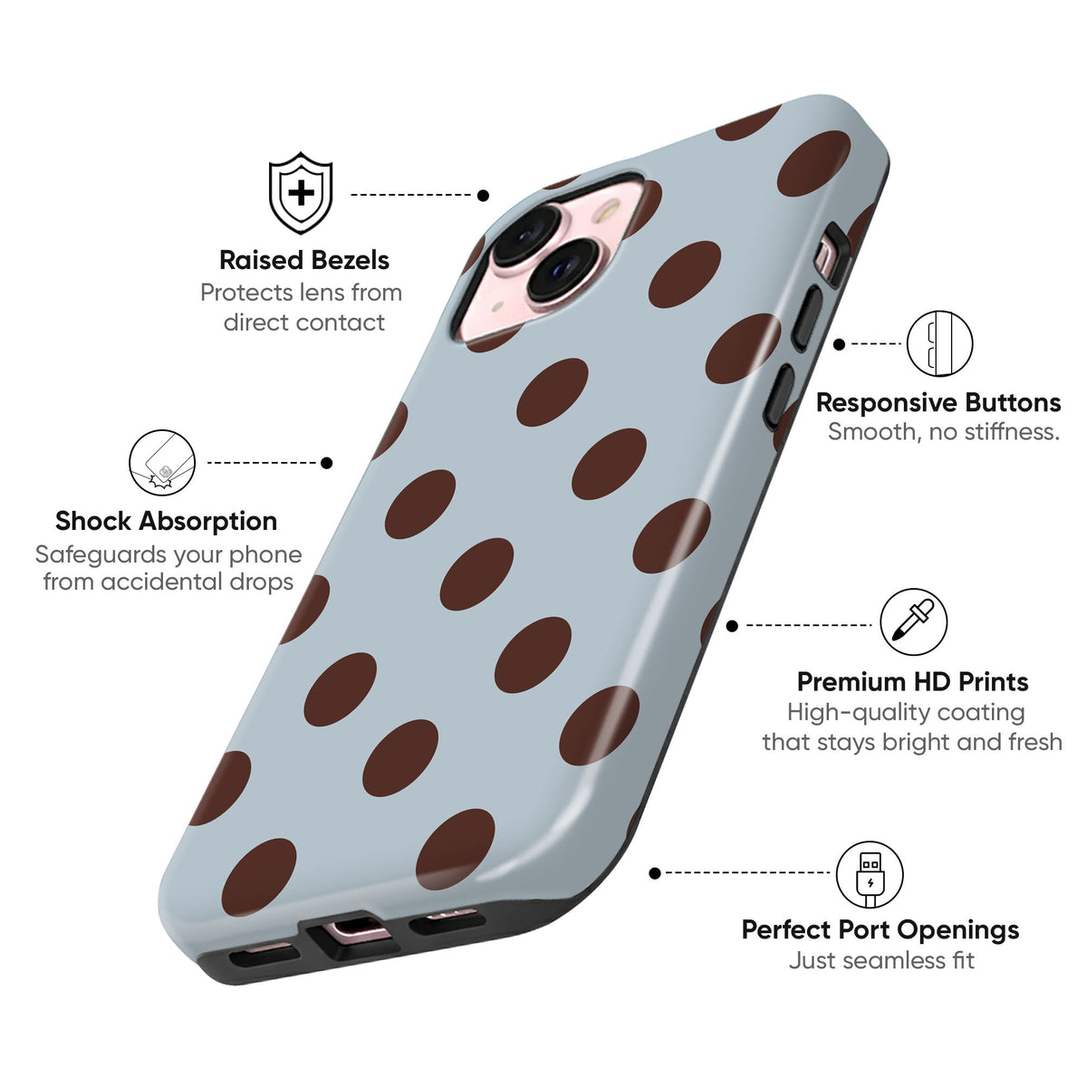 Blue Grey Dots - cheekycase