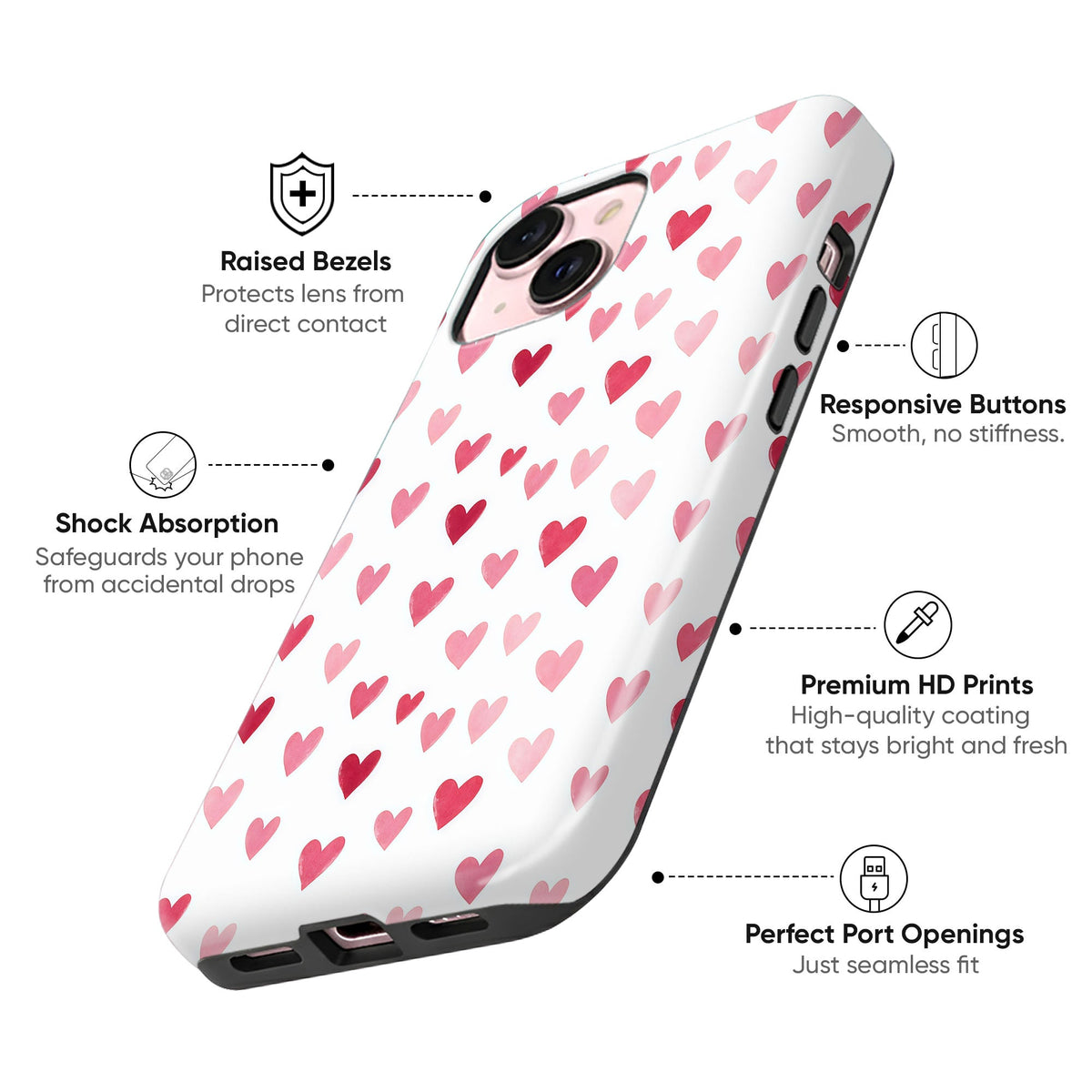 Pink Hearts Mini - cheekycase