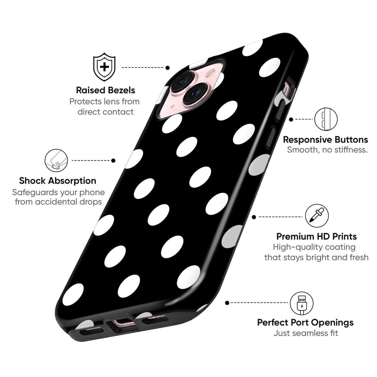 Black White Dots - cheekycase