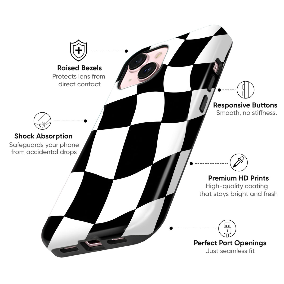 B&W Wavy Checks - cheekycase