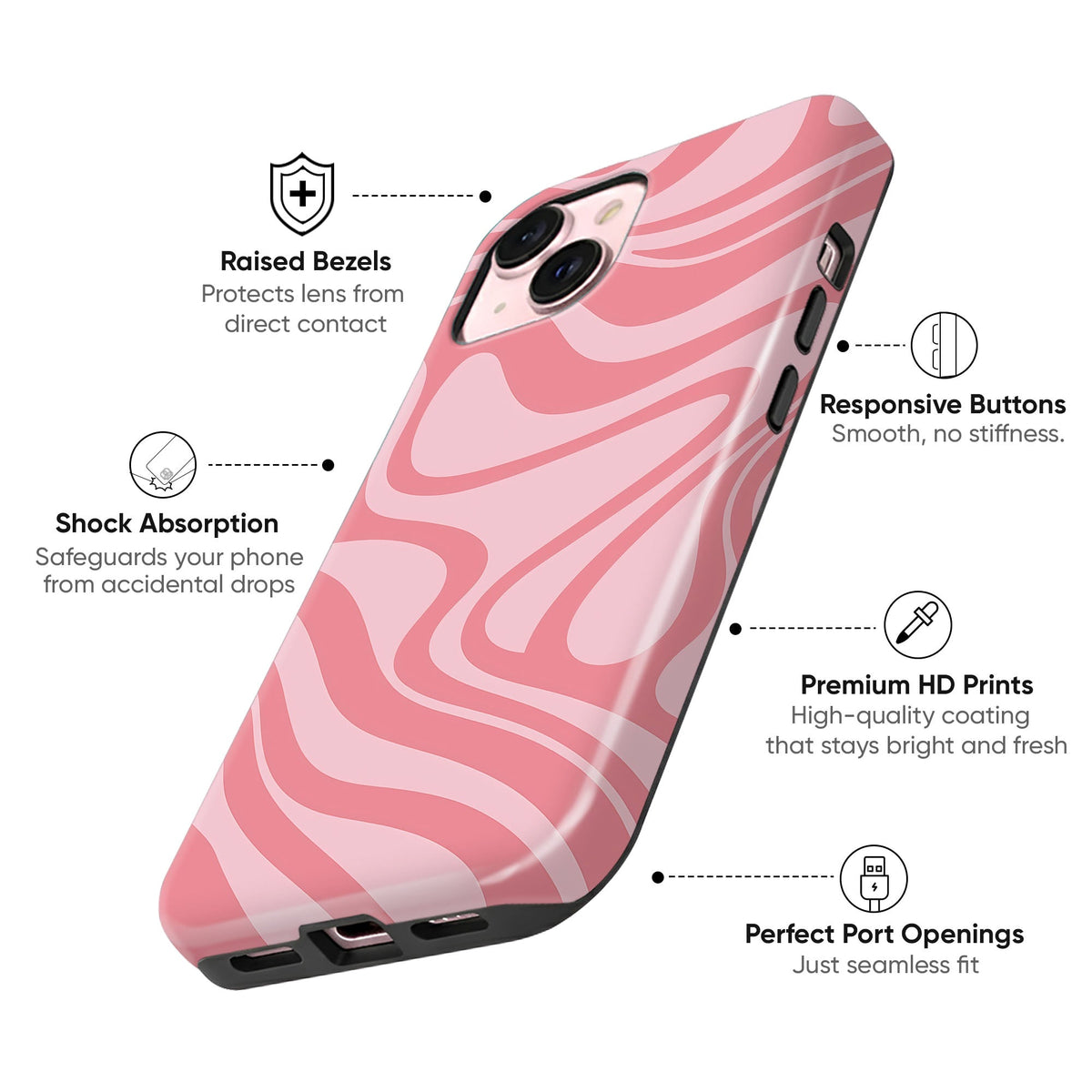 Pink Marble Swirls - cheekycase