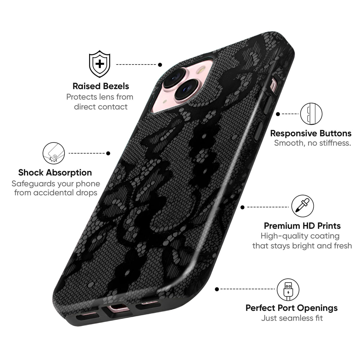 Midnight Lace Tough Case - cheekycase