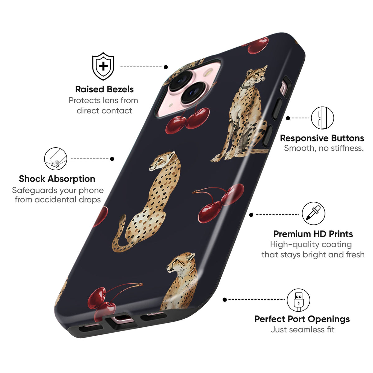 Cheetah Cherry Tough Case - cheekycase