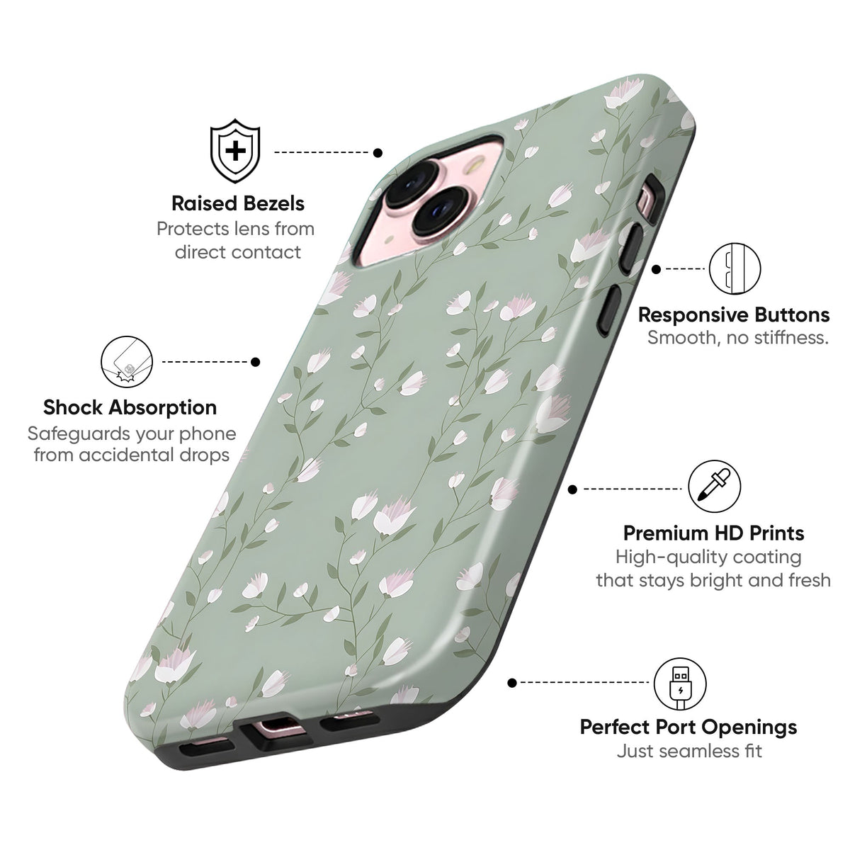 Mint Garden Tough Case - cheekycase
