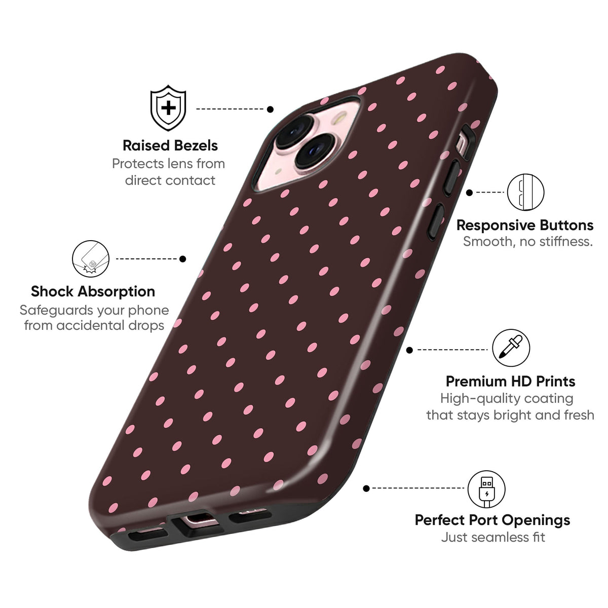 Retro Dot Scatter Tough Case - cheekycase
