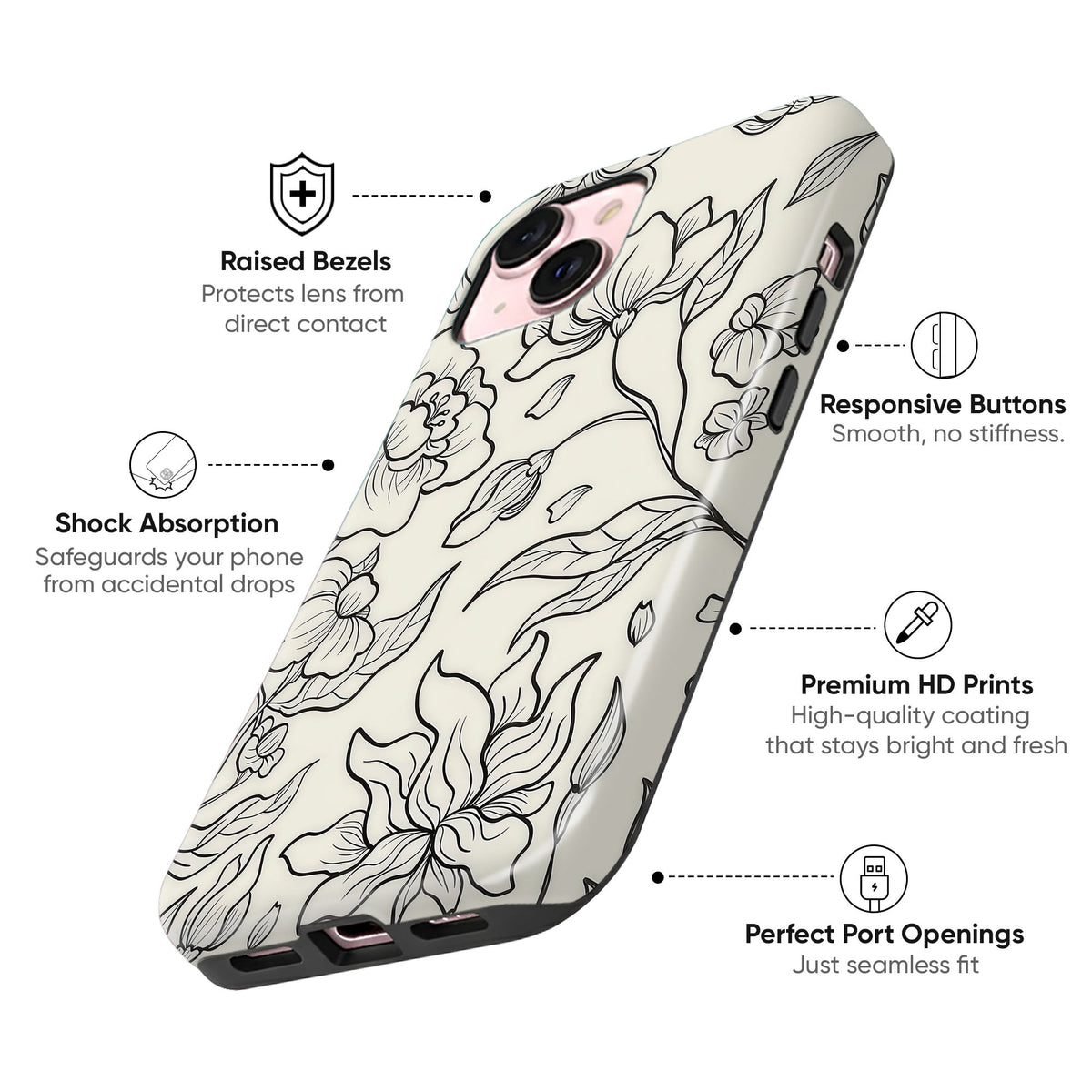 Bloom Engraving Tough Case - cheekycase