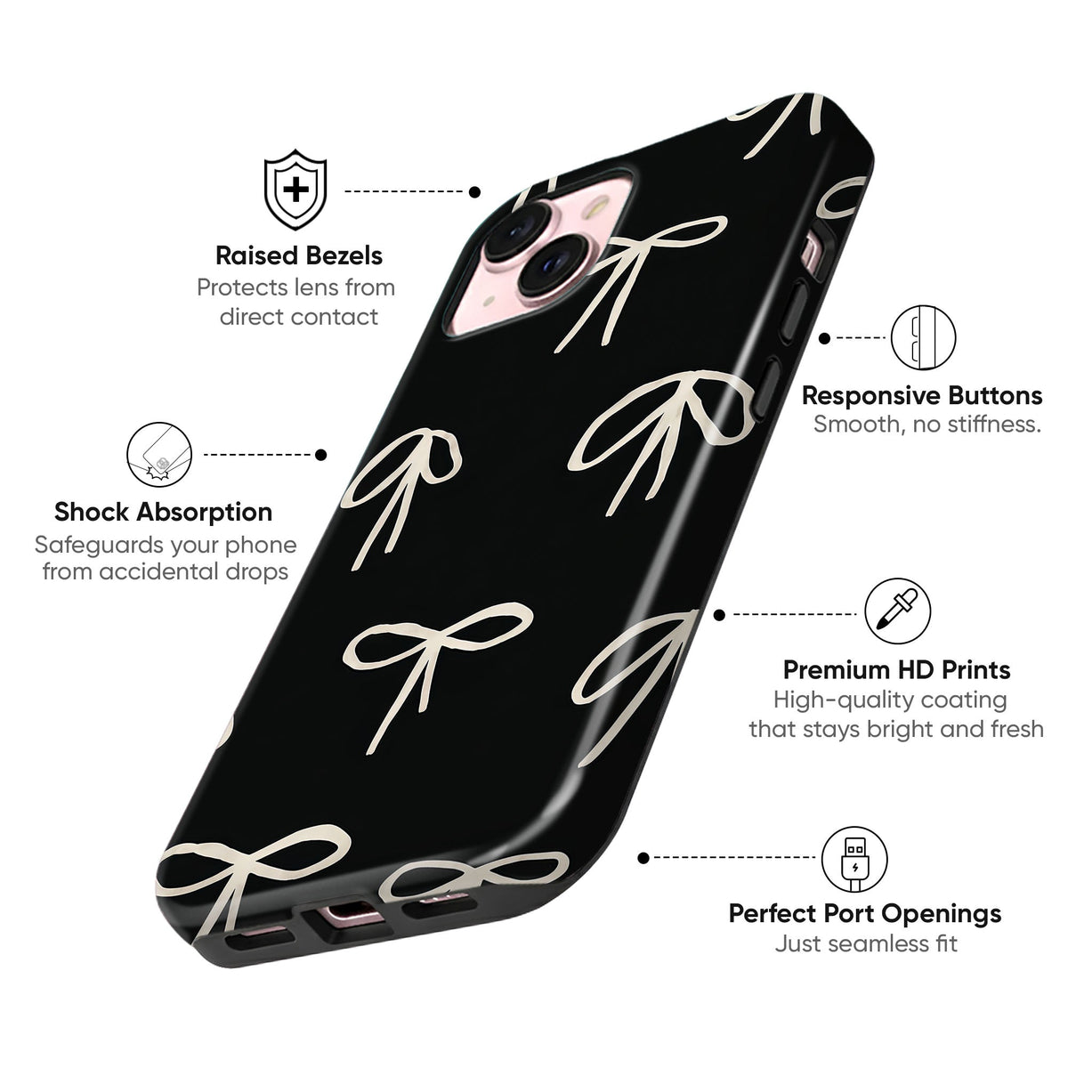 Beige Bows Tough Case - cheekycase
