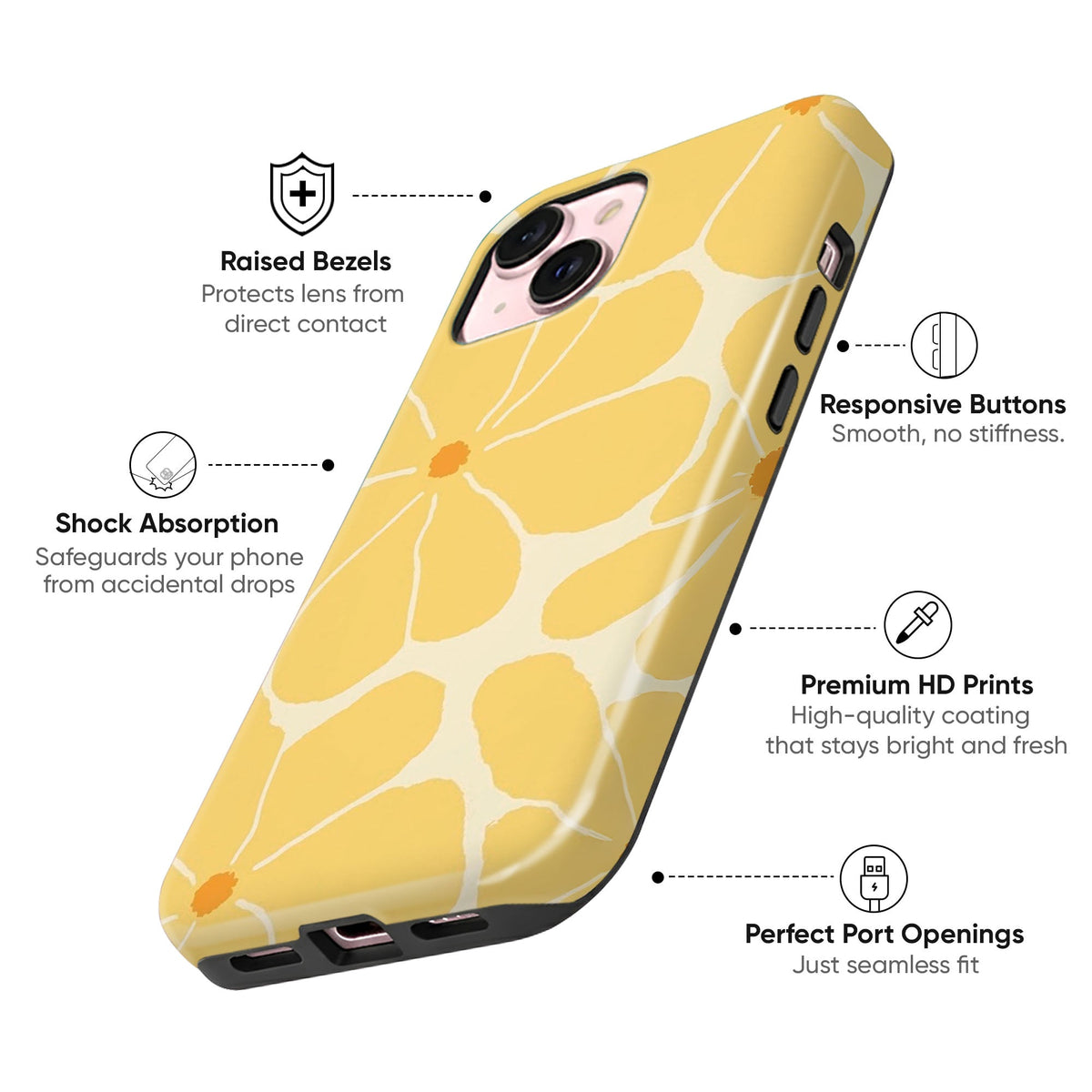 Mustard Bloom Tough Case - cheekycase