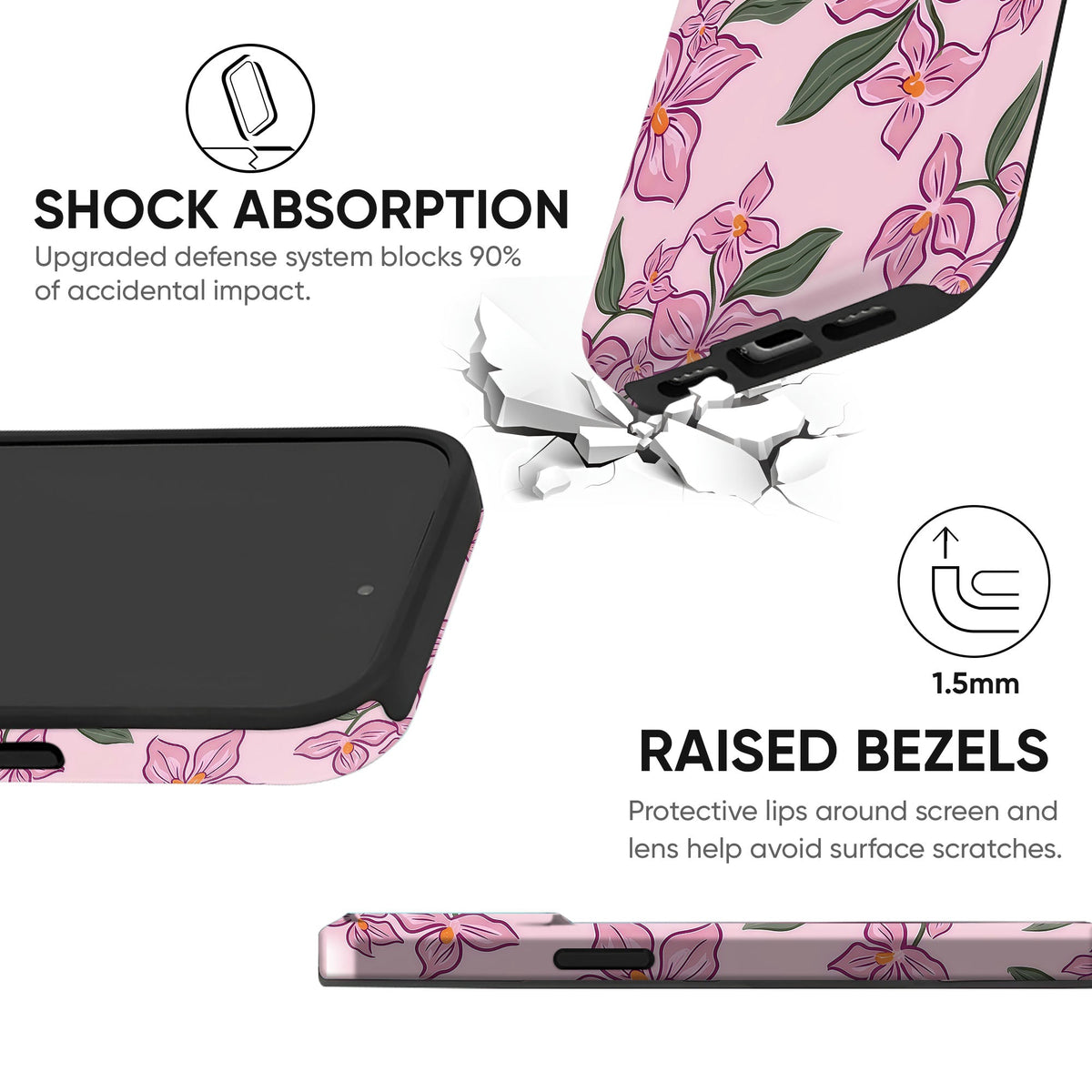 Pink Lily Floral Tough Case - cheekycase