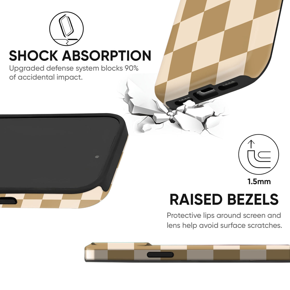 Tan Checkerboard - cheekycase