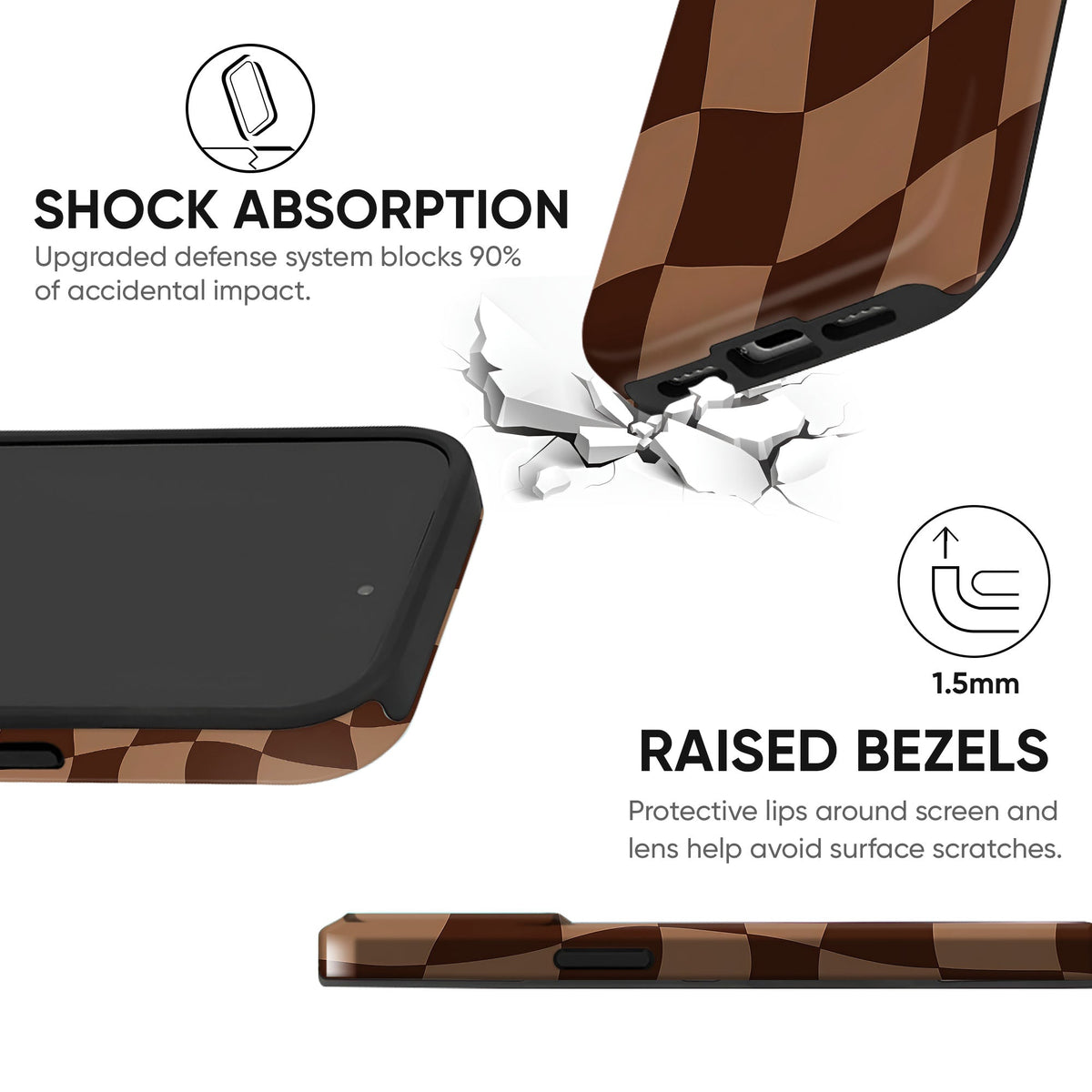 Wavy Brown Checks - cheekycase