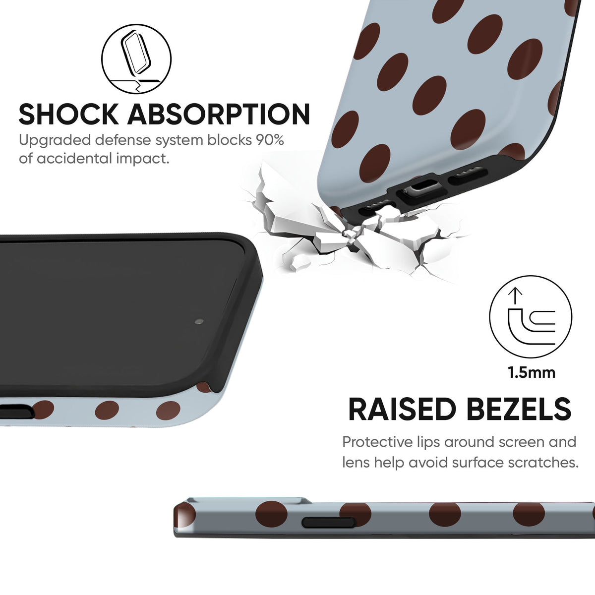 Blue Grey Dots - cheekycase