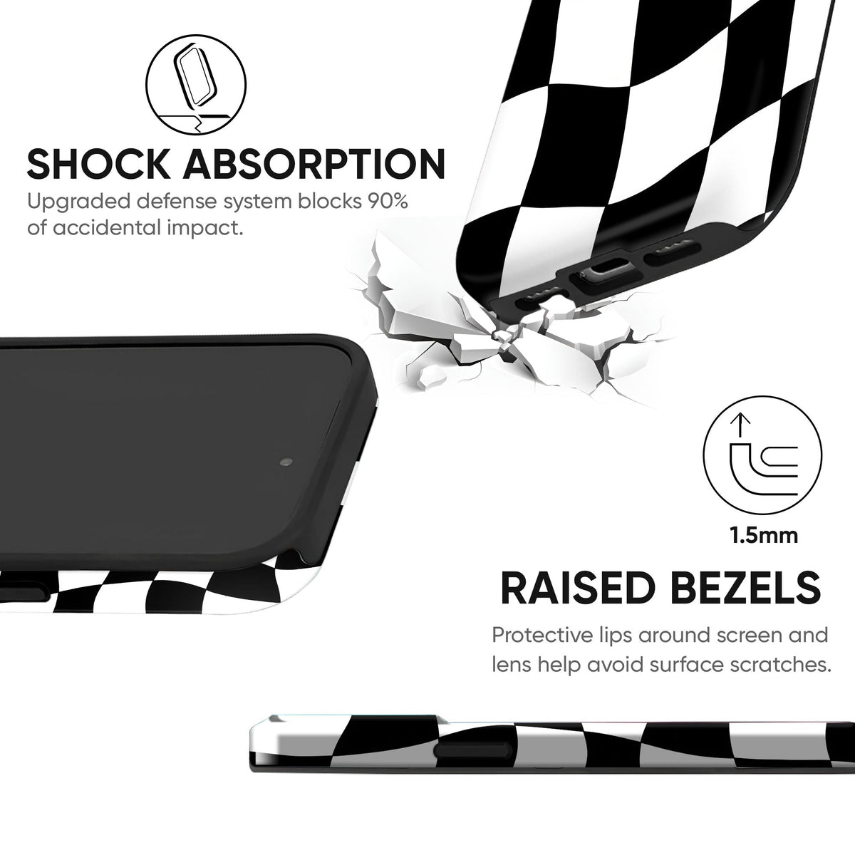 B&W Wavy Checks - cheekycase