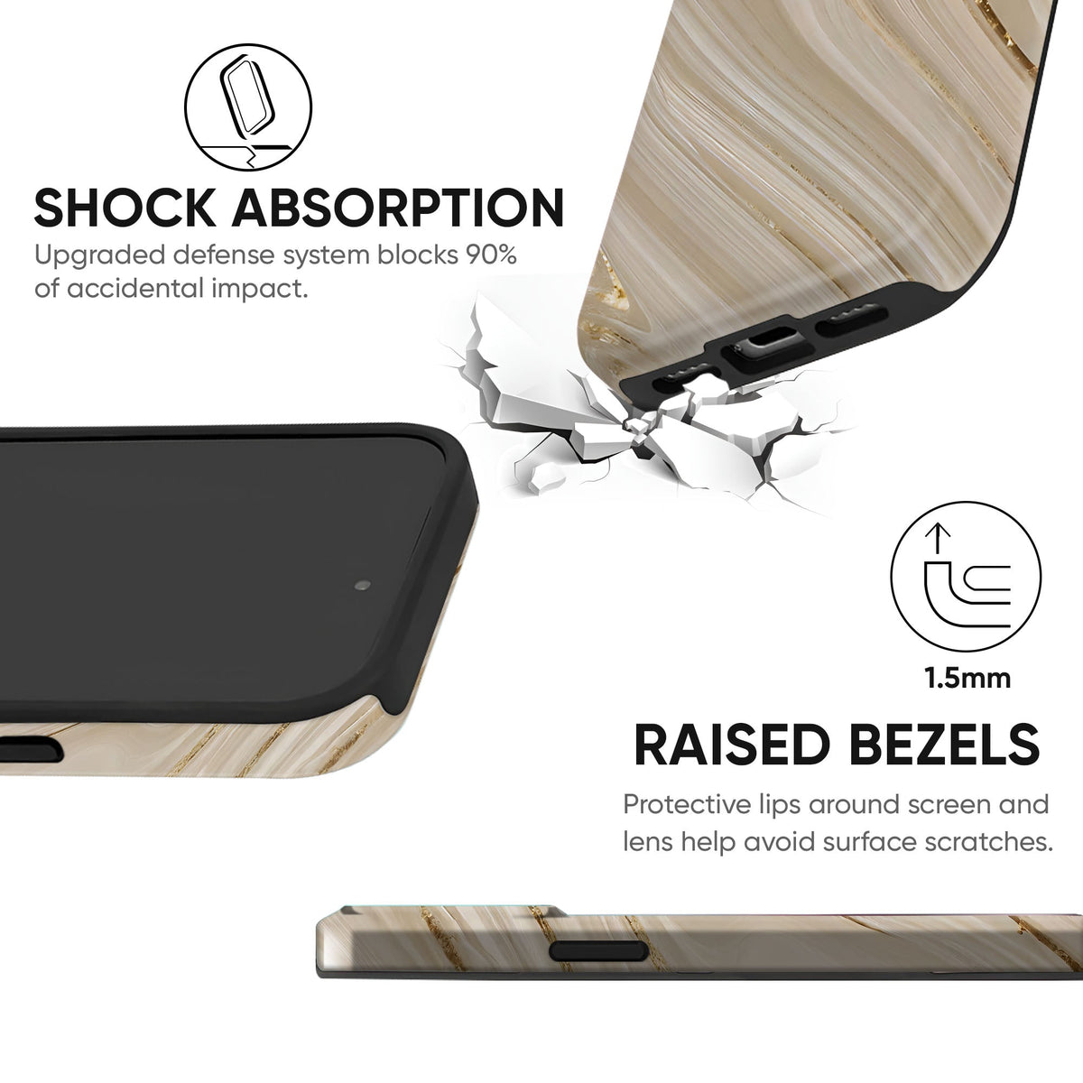 Beige Veins Tough Case - cheekycase