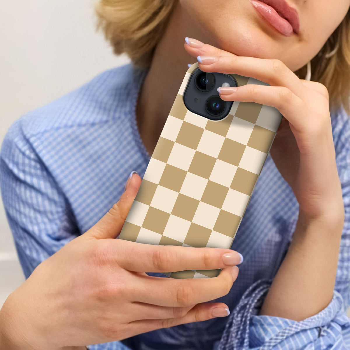 Tan Checkerboard - cheekycase