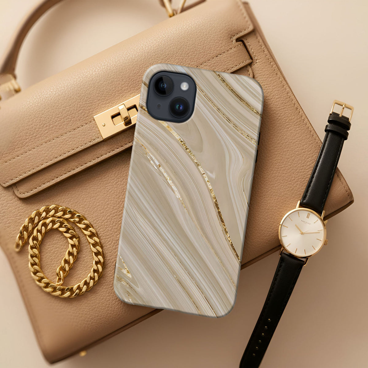 Beige Veins Tough Case - cheekycase