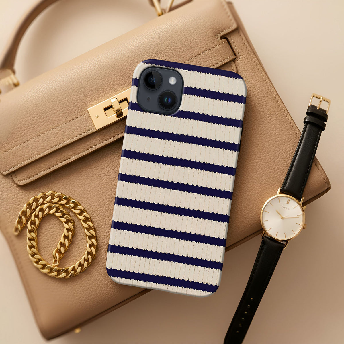 Navy Stripe Calm Tough Case - cheekycase