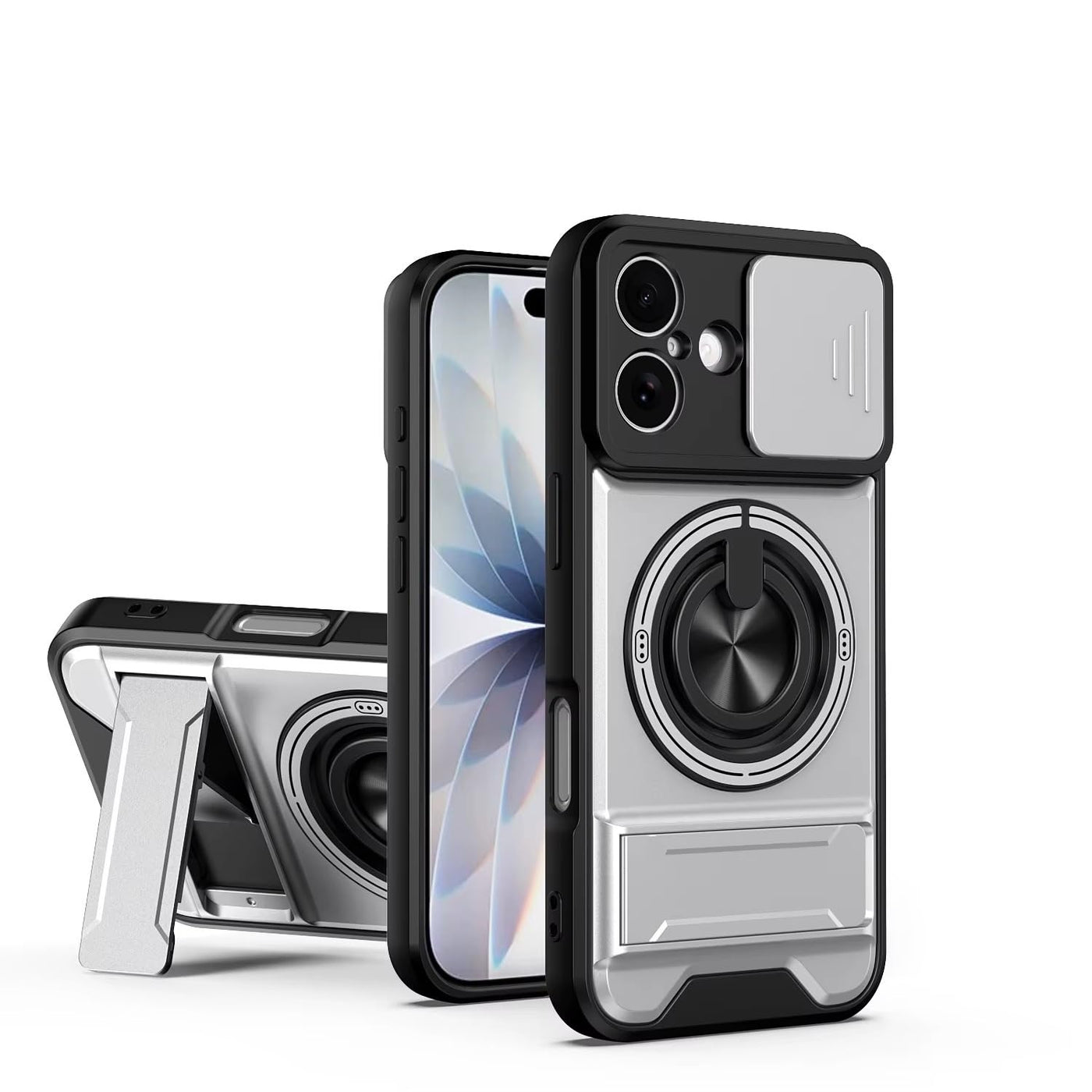 Slide Camera Lens Protection Amor Shockproof Magnetic Phone Case for iPhone