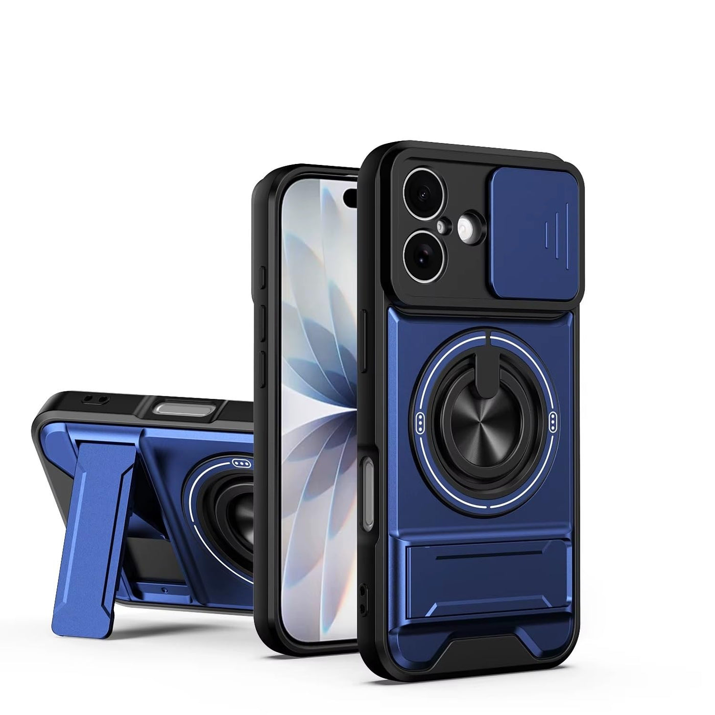 Slide Camera Lens Protection Amor Shockproof Magnetic Phone Case for iPhone