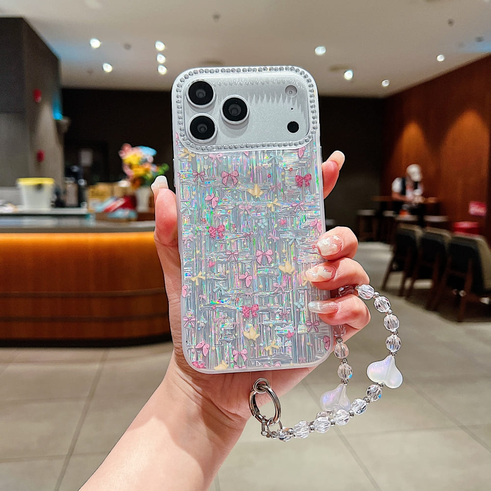 Aurora Shine Printed Phone Case – Random Print with Charm