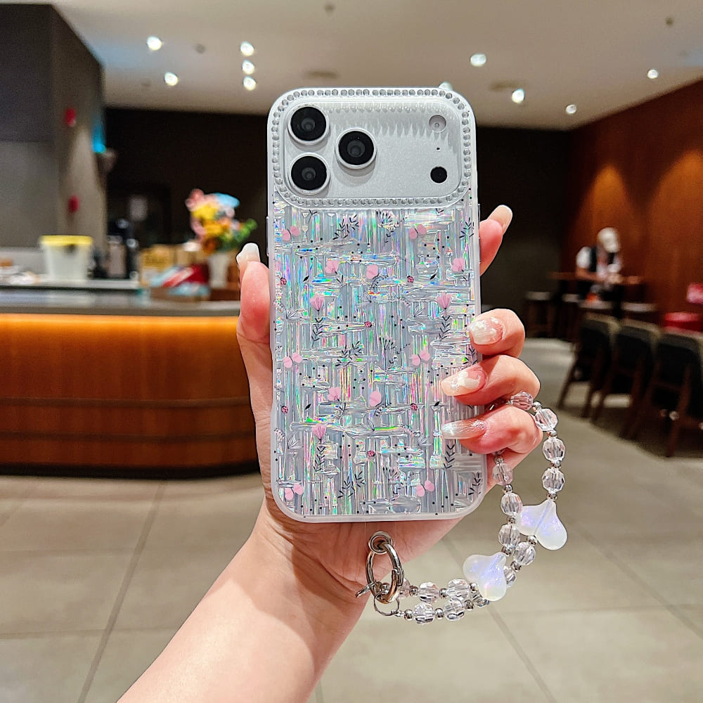 Aurora Shine Printed Phone Case – Random Print with Charm